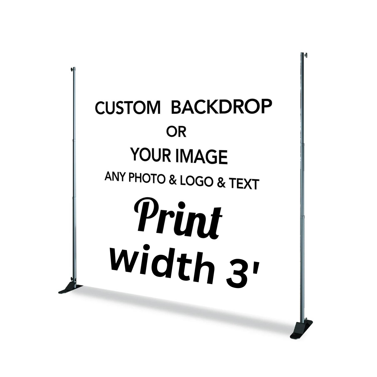 Custom Backdrop 3'x8' (36" W X 8' W/H)