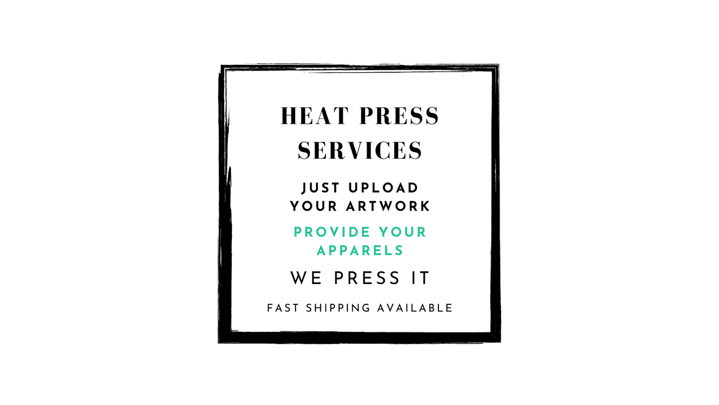 DTF - Heat Press Service (For Items Provided )Must Add Setup Fee First, Then Choose Size