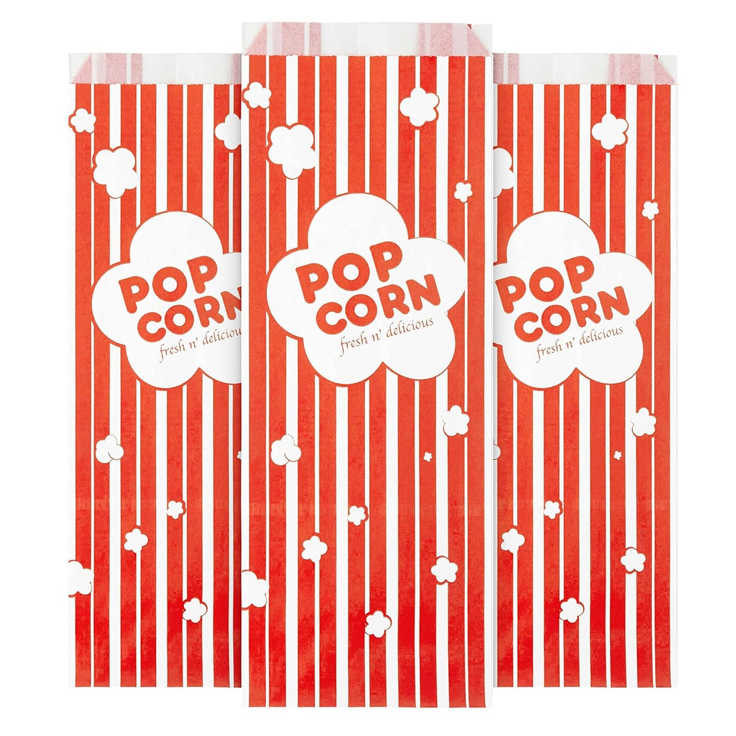 2 oz Paper Popcorn Bags Large Red & White Pop-corn Bag Disposable