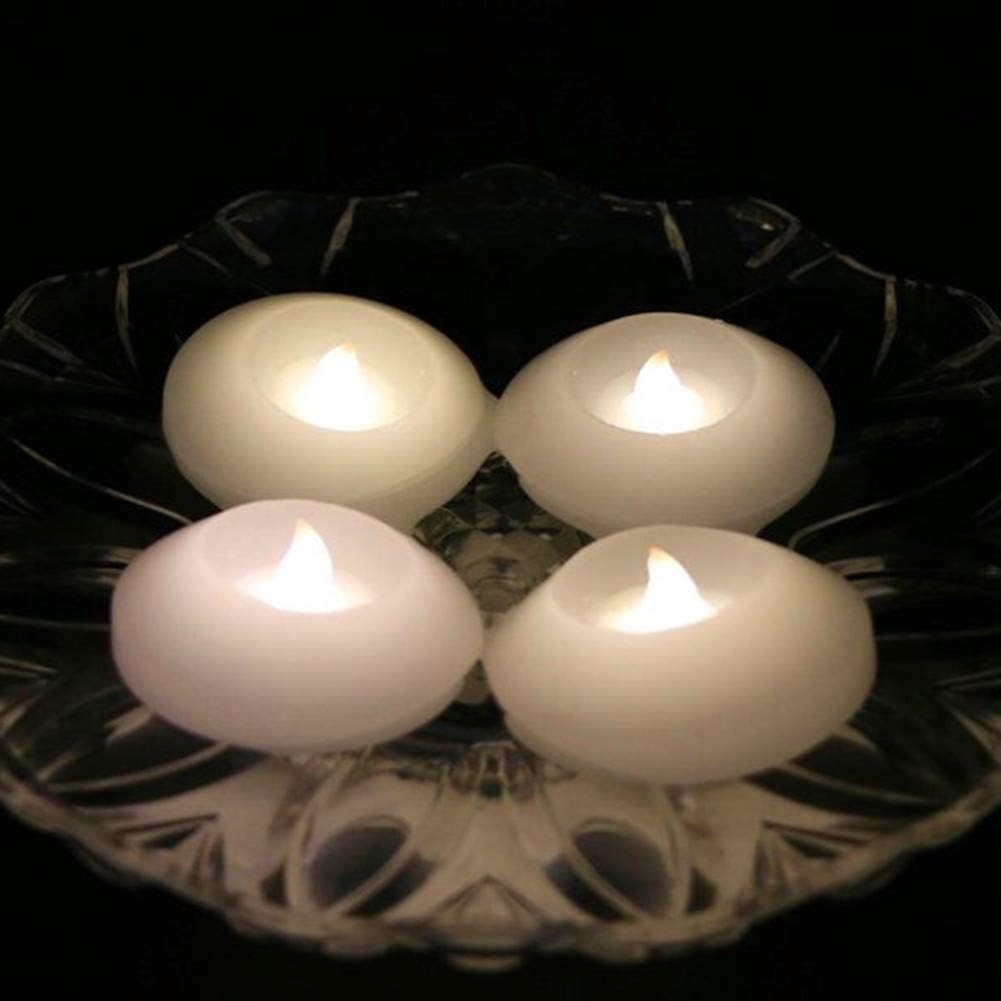 Waterproof Floating Novelty Candles Light, LED Battery-Powered Flameless Flicker Candle, Water Activated