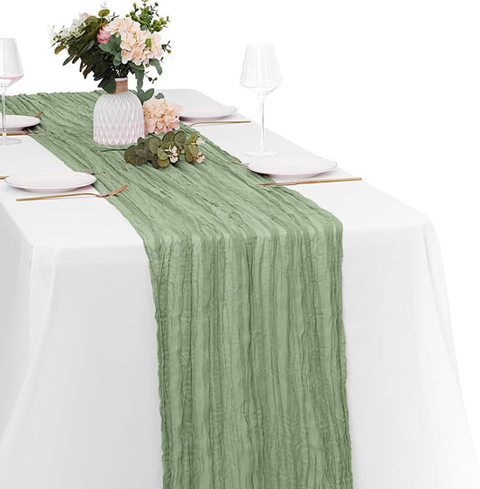 Sage Green Cheesecloth Table Runners 20x120