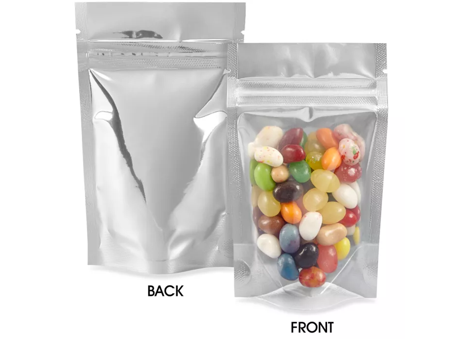 Silver Glossy Stand-Up Barrier Pouches
